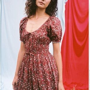 Christy Dawn Burgundy Floral Midi Dress